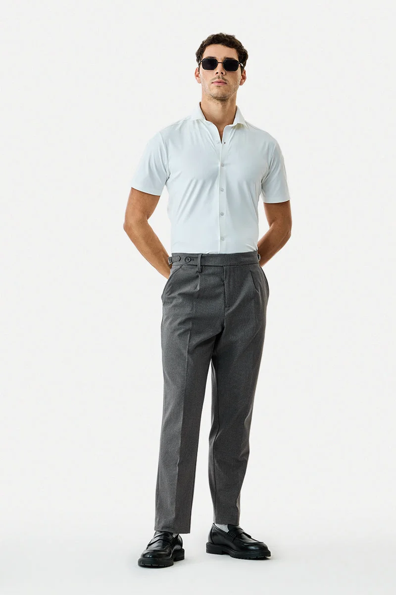 SNITCH Relaxed Fit Stretch Pleated Trousers
